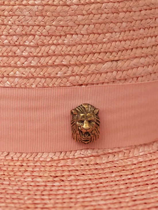 Paris+Hendzel Kapelusz Pink Wide Brim Canotier Różowy