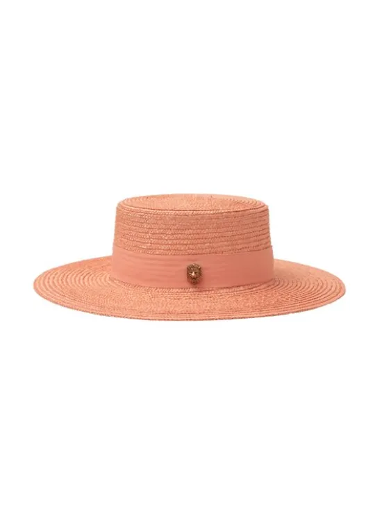 Paris+Hendzel Kapelusz Pink Wide Brim Canotier Różowy