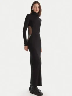 Patrizia Pepe Sukienka wieczorowa 2A2968 J338 Czarny Regular Fit