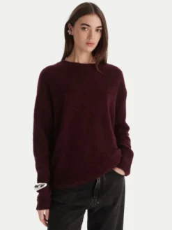 Patrizia Pepe Sweter 2K0326/K293-M536 Bordowy Regular Fit