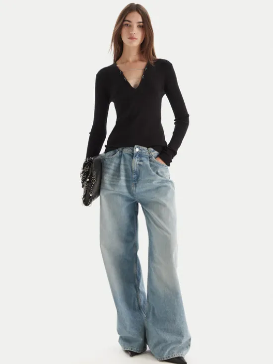 Patrizia Pepe Sweter 2K0331/K7S0-K103 Czarny Regular Fit