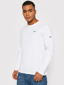 Pepe Jeans Longsleeve Original Basic 2 Long N PM508211 Biały Slim Fit