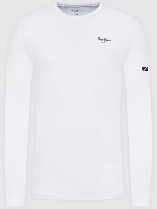 Pepe Jeans Longsleeve Original Basic 2 Long N PM508211 Biały Slim Fit