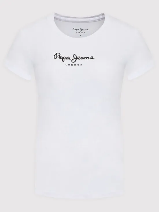 Pepe Jeans T-Shirt New Virgina PL505202 Biały Slim Fit