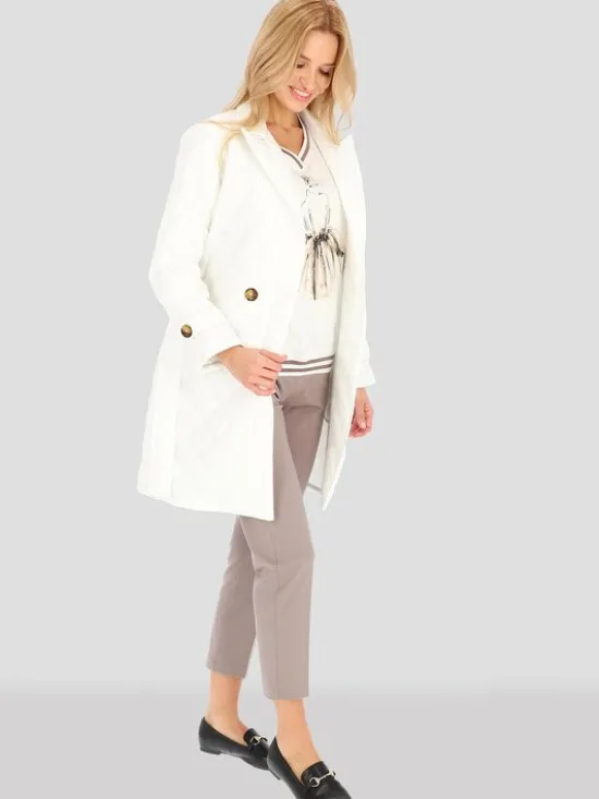 Perso Płaszcz przejściowy BLE 241055 F Écru Regular Fit