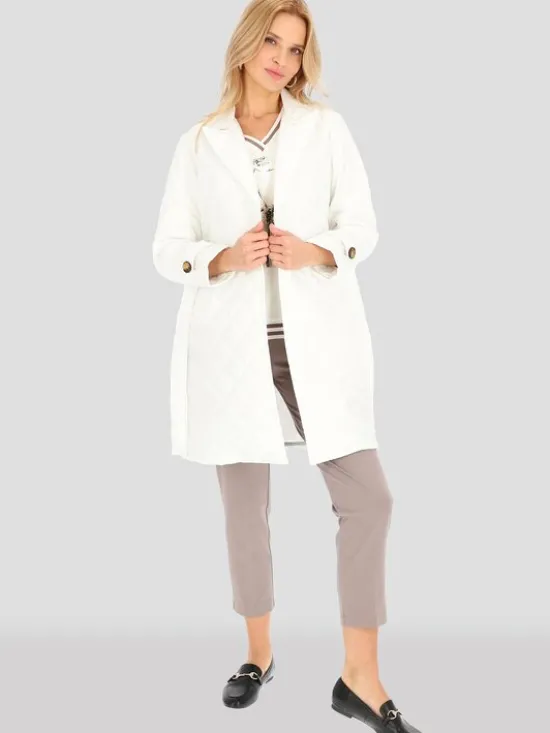 Perso Płaszcz przejściowy BLE 241055 F Écru Regular Fit