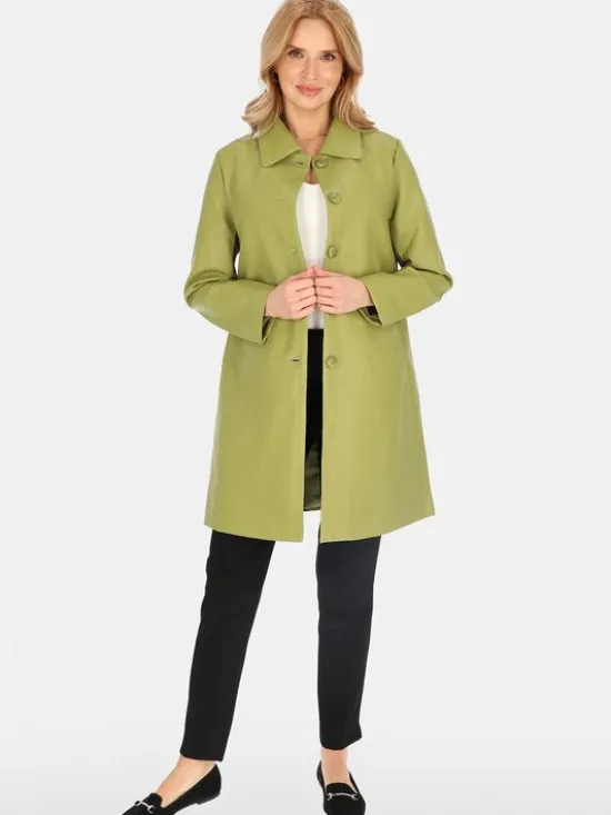 Perso Płaszcz przejściowy BLE252369F Zielony Regular Fit