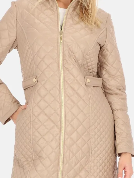 Perso Płaszcz przejściowy BLE241035F Brązowy Regular Fit