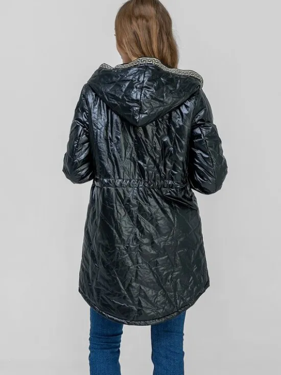 Perso Płaszcz przejściowy BLE238787F Czarny Regular Fit