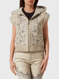 PHILIPP PLEIN Bezrękawnik 6787 Beżowy Short Fit