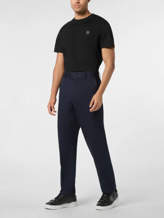 PHILIPP PLEIN Chinosy 26135 Granatowy Chino Fit