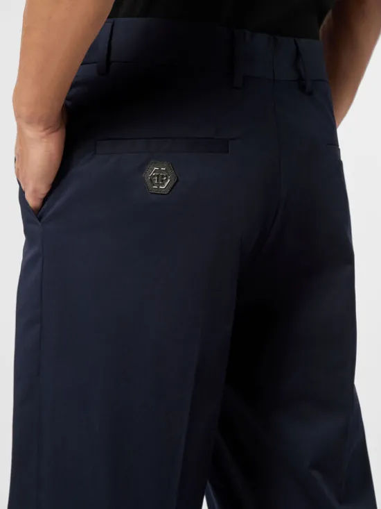 PHILIPP PLEIN Chinosy 26135 Granatowy Chino Fit