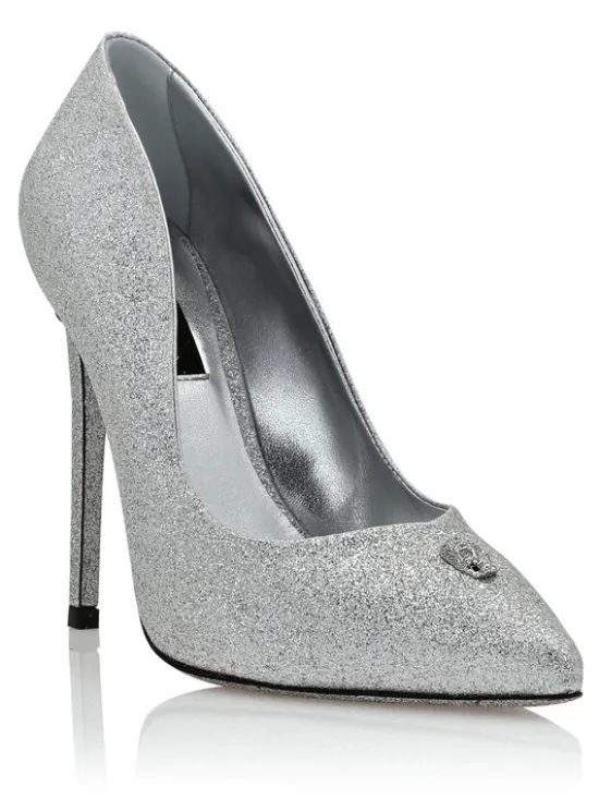 PHILIPP PLEIN Czółenka 9291 Srebrny