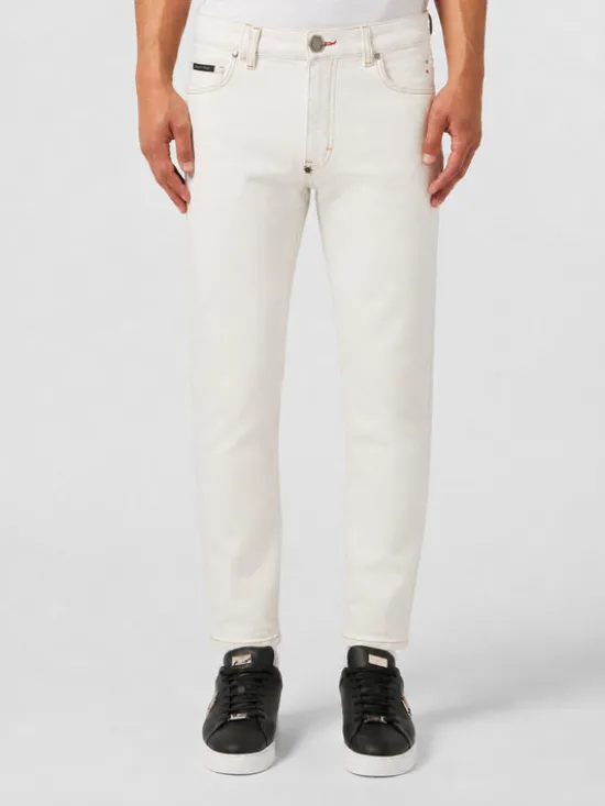 PHILIPP PLEIN Jeansy 30580 Biały Slim Fit