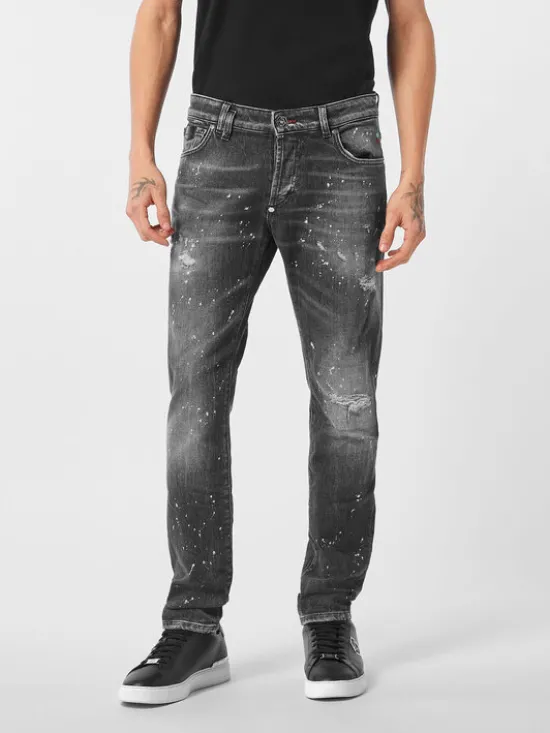 PHILIPP PLEIN Jeansy 26867 Czarny Straight Leg
