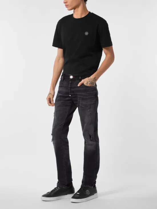 PHILIPP PLEIN Jeansy 26877 Czarny Straight Leg