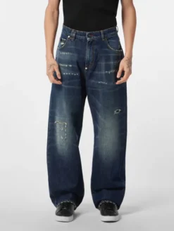 PHILIPP PLEIN Jeansy 26875 Niebieski Loose Fit