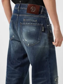 PHILIPP PLEIN Jeansy 26875 Niebieski Loose Fit