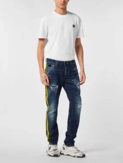 PHILIPP PLEIN Jeansy 26867 Niebieski Straight Leg