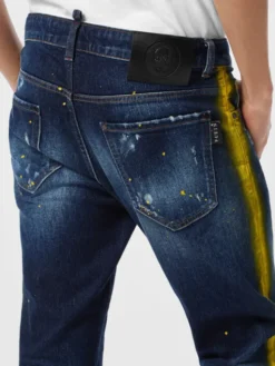 PHILIPP PLEIN Jeansy 26867 Niebieski Straight Leg