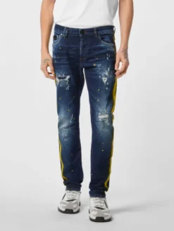 PHILIPP PLEIN Jeansy 26867 Niebieski Straight Leg
