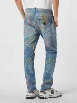 PHILIPP PLEIN Jeansy 26885 Niebieski Straight Leg