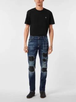 PHILIPP PLEIN Jeansy 26873 Niebieski Skinny Fit