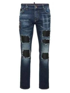 PHILIPP PLEIN Jeansy 26873 Niebieski Skinny Fit