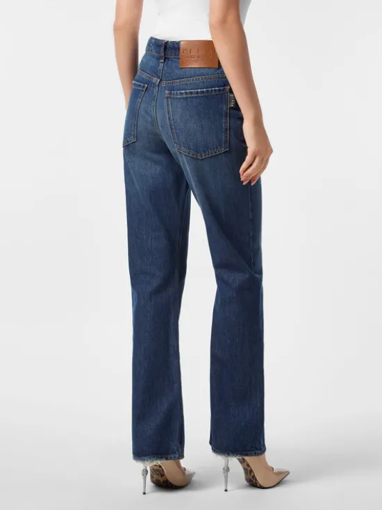 PHILIPP PLEIN Jeansy 27203 Niebieski Straight Fit
