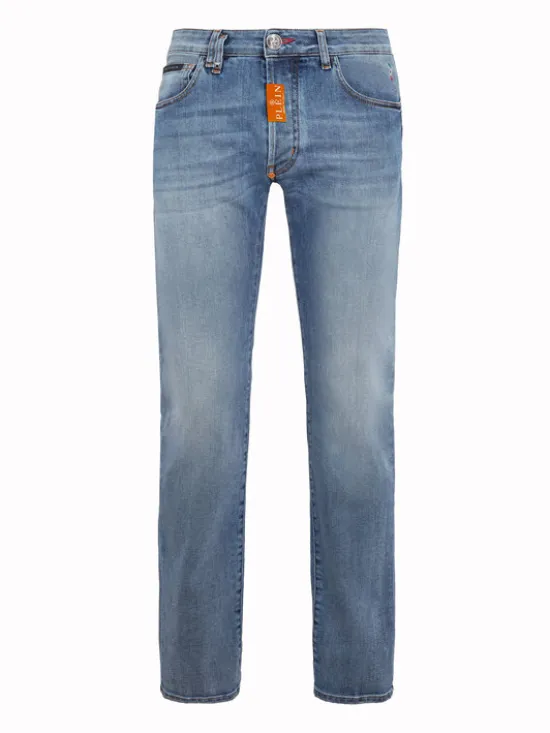 PHILIPP PLEIN Jeansy 31788 Niebieski Straight Fit
