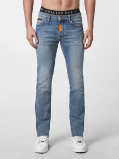 PHILIPP PLEIN Jeansy 31788 Niebieski Straight Fit