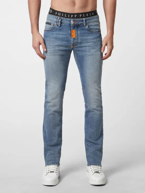 PHILIPP PLEIN Jeansy 31788 Niebieski Straight Fit