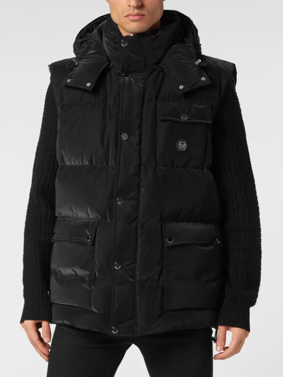 PHILIPP PLEIN Kamizelka 19319 Czarny Regular Fit