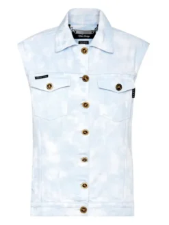 PHILIPP PLEIN Kamizelka 30434 Niebieski Regular Fit