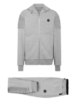 PHILIPP PLEIN Komplet bluza i spodnie materiałowe 8859 Szary Regular Fit