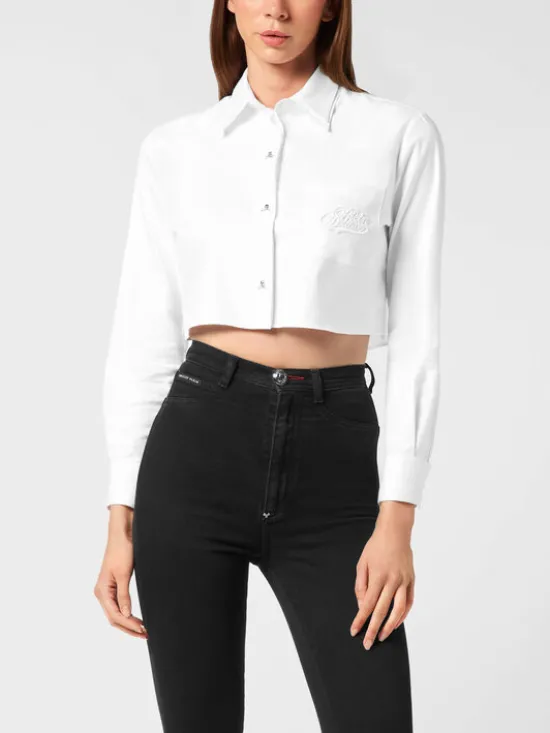 PHILIPP PLEIN Koszula 26471 Biały Fitted Fit
