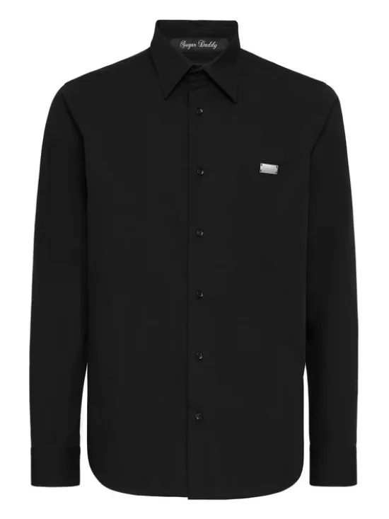 PHILIPP PLEIN Koszula 27045 Czarny Fitted Fit