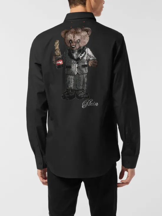 PHILIPP PLEIN Koszula 27045 Czarny Fitted Fit