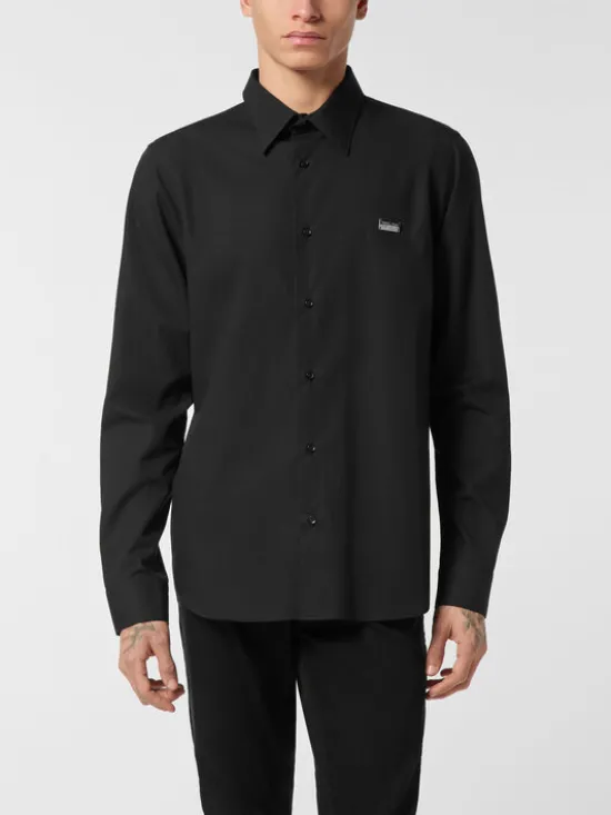 PHILIPP PLEIN Koszula 27045 Czarny Fitted Fit