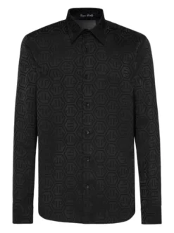 PHILIPP PLEIN Koszula 25461 Czarny Fitted Fit