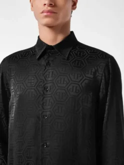 PHILIPP PLEIN Koszula 25461 Czarny Fitted Fit