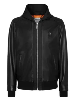 PHILIPP PLEIN Kurtka skórzana 381 Czarny Regular Fit