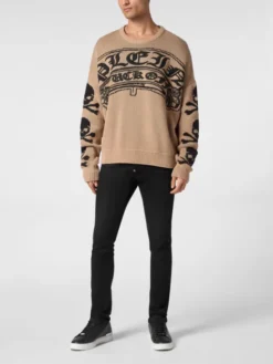 PHILIPP PLEIN Longsleeve 11483 Beżowy Regular Fit