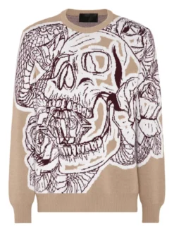PHILIPP PLEIN Longsleeve 2251 Beżowy Regular Fit
