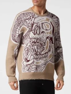 PHILIPP PLEIN Longsleeve 2251 Beżowy Regular Fit