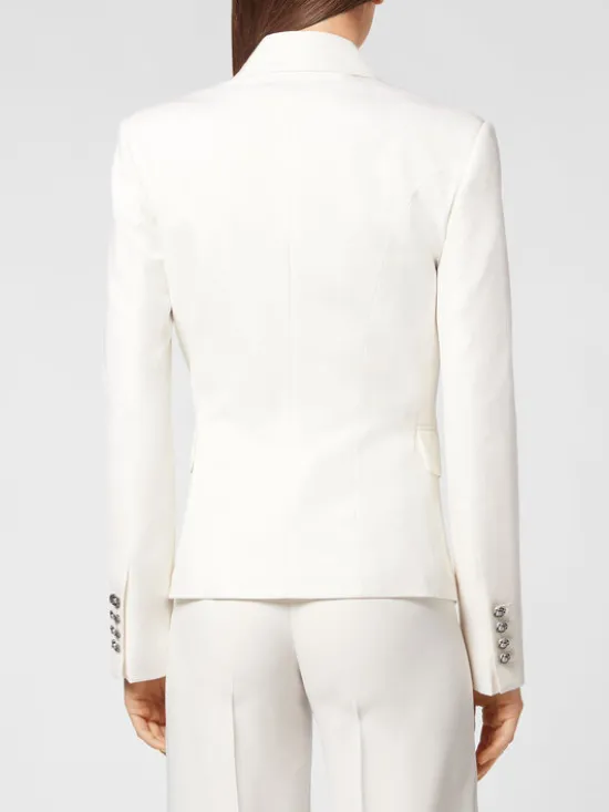 PHILIPP PLEIN Marynarka 2583 Biały Loose Fit