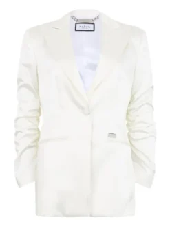 PHILIPP PLEIN Marynarka 31567 Biały Loose Fit
