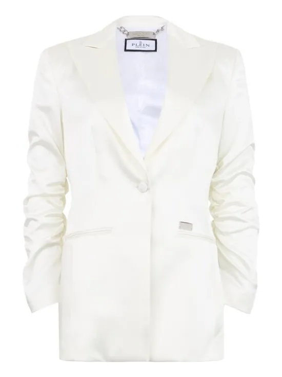 PHILIPP PLEIN Marynarka 31567 Biały Loose Fit