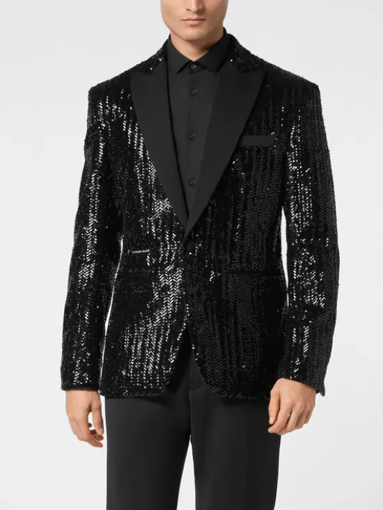 PHILIPP PLEIN Marynarka 23087 Czarny Regular Fit