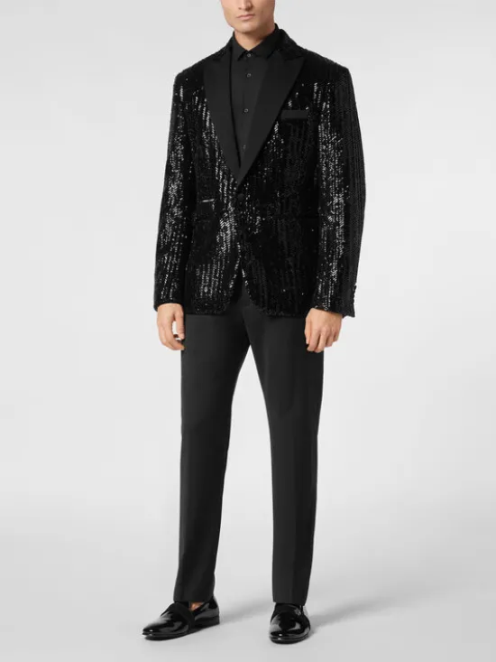 PHILIPP PLEIN Marynarka 23087 Czarny Regular Fit